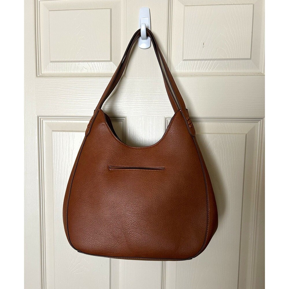Style & Co Whip Stitch 4 Poster Tote Brown Pebbled Shoulder Bag Macy’s